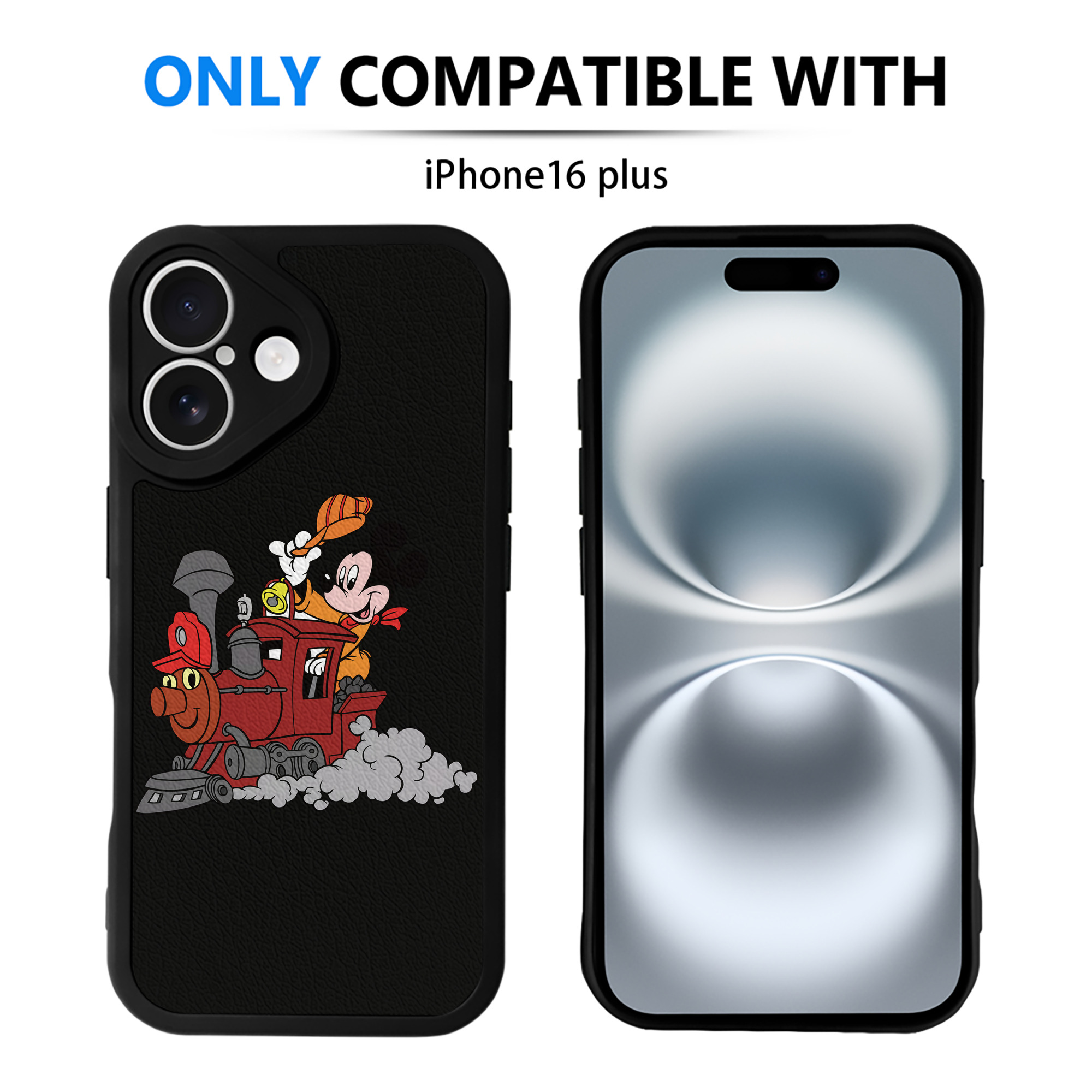 （画像用） ミッキーマウス Mickey Mouse 【iPhone 16シリーズ対応】シリコンスマホケース（レザー調） 材質：シリコン